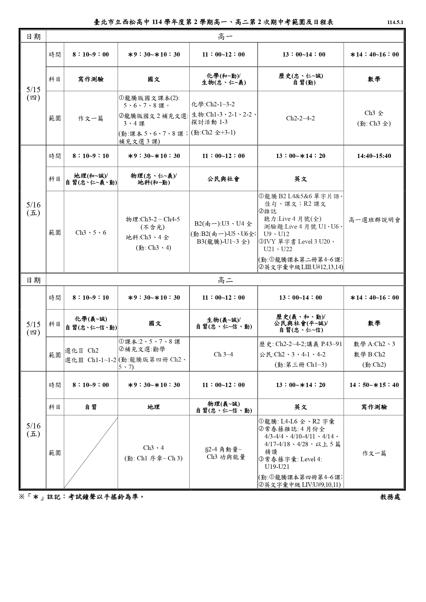113-2-2高一二期中考