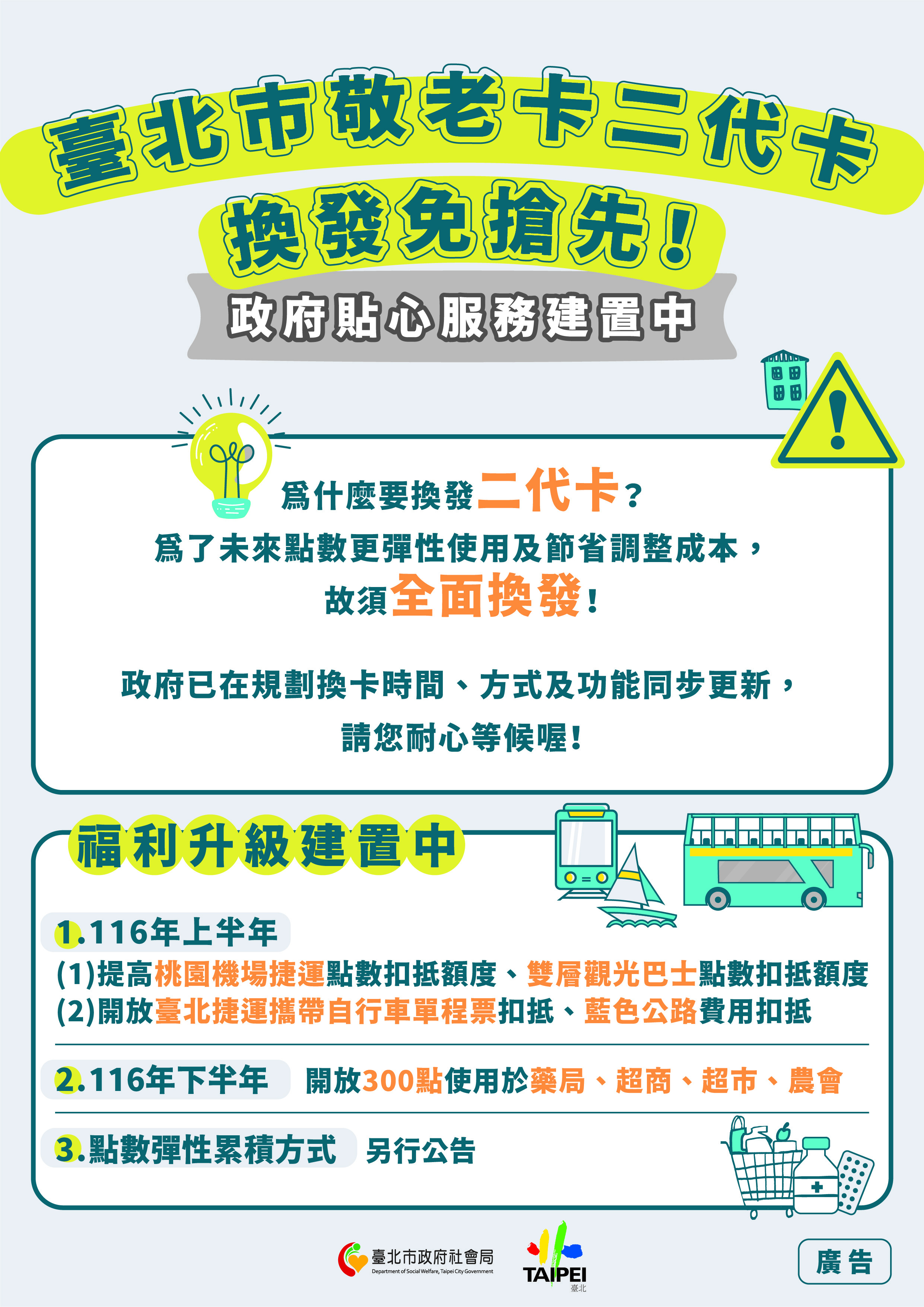 臺北市敬老卡點數115年7月擴大項目:海報3圖檔