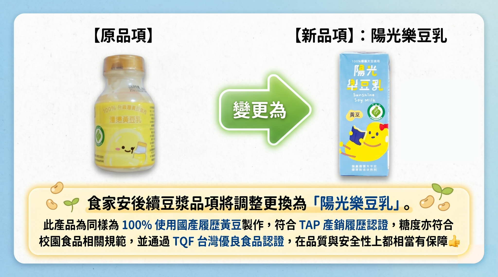 食家安豆漿品項變更